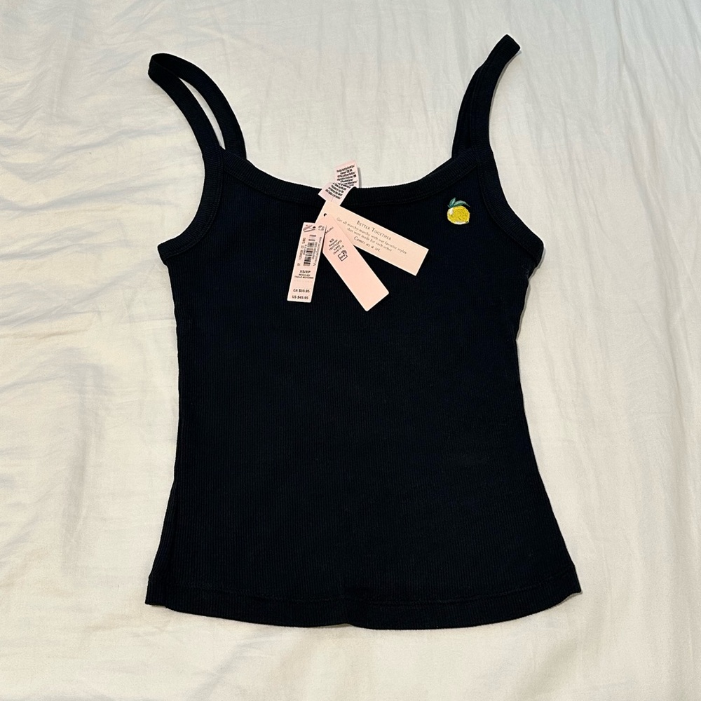 XS Victoria's Secret Black ribbed tank